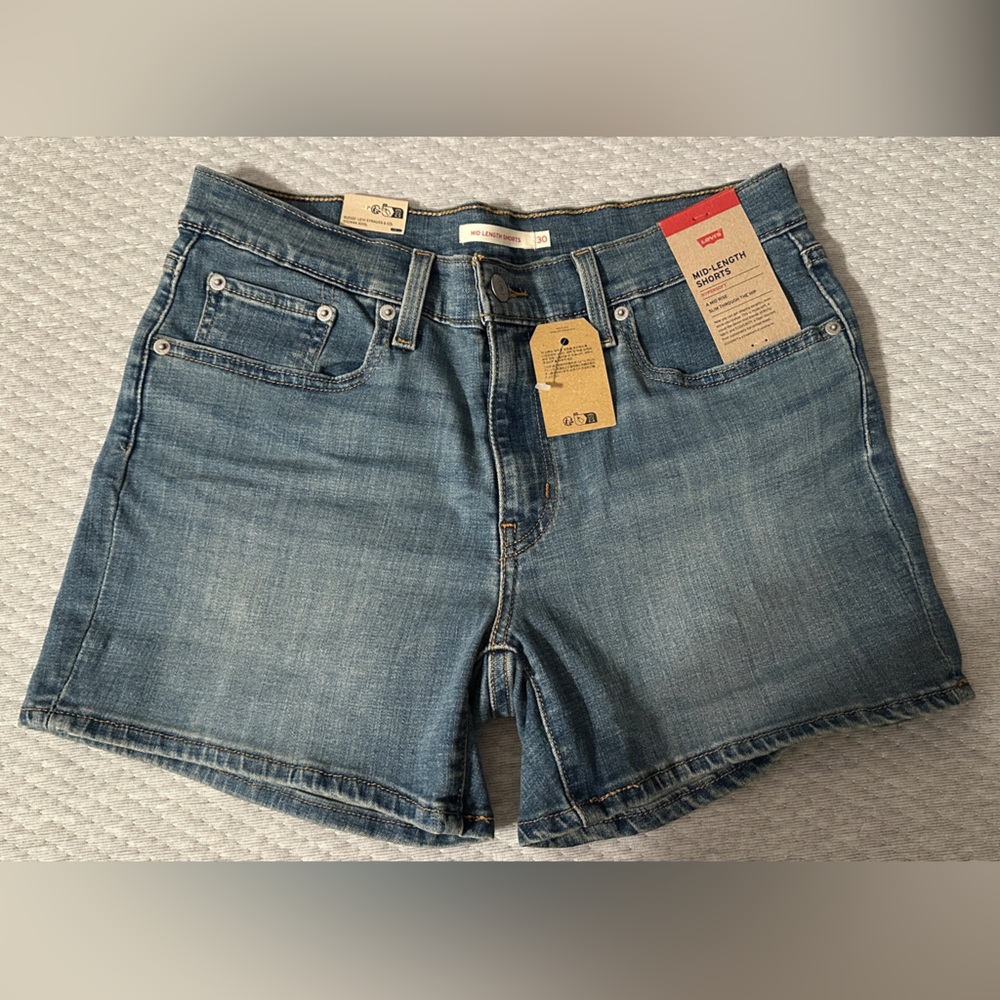 Levi's Women's Classic Blue Mid-Length Shorts